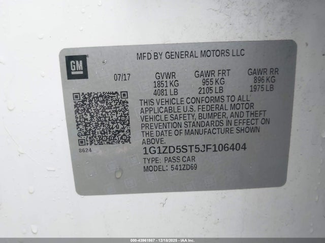 1G1ZD5ST5JF106404 Chevrolet MALIBU LT