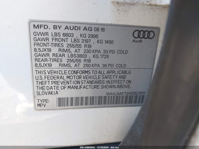 2017 AUDI Q7 WA1LAAF72HD027011 Photo 8