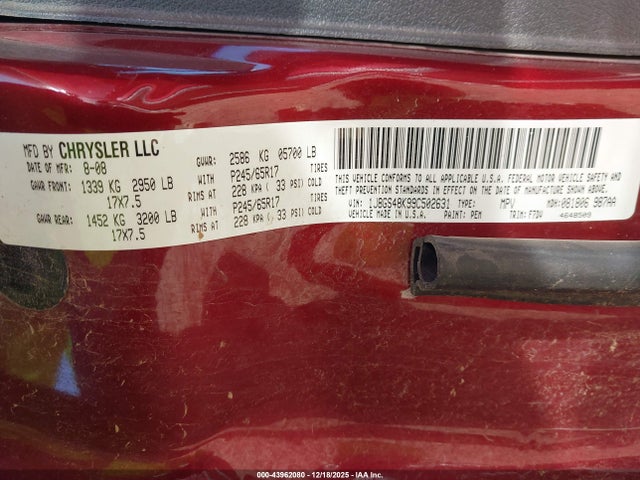 2009 Jeep Grand Cherokee Laredo მანქანა იყიდება აუქციონზე, vin: 1J8GS48K99C502631, აუქციონის ნომერი: 43962080