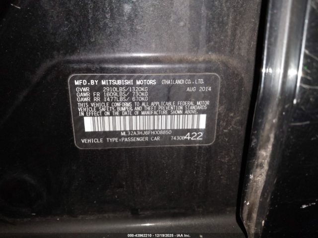 2015 MITSUBISHI MIRAGE ML32A3HJ6FH008850 Photo 8