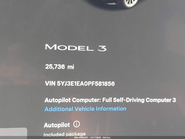 Tesla Model 3 Rear-wheel Drive 2023 5YJ3E1EA0PF581856 Image 14