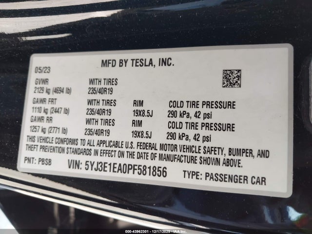 2023 TESLA MODEL 3 5YJ3E1EA0PF581856 Photo 8