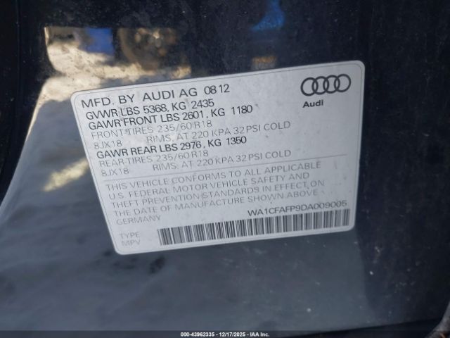 2013 AUDI Q5 WA1CFAFP9DA009005 Photo 8