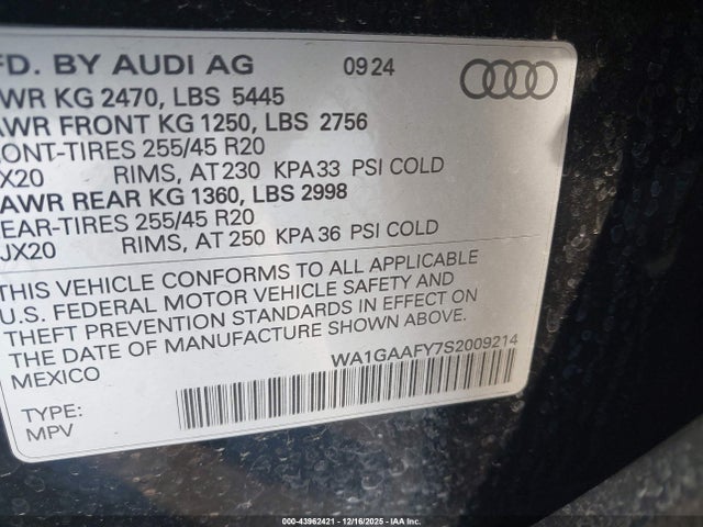 2025 AUDI Q5 WA1GAAFY7S2009214 Photo 8