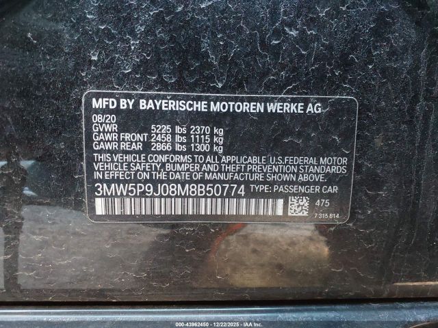 2021 BMW 3 SERIES 3MW5P9J08M8B50774 Photo 8