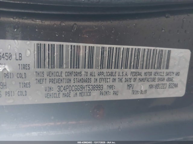 2017 DODGE JOURNEY 3C4PDCGG9HT538993 Photo 8