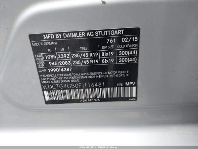 2015 MERCEDES-BENZ GLA 250 WDCTG4GB0FJ116481 Photo 8
