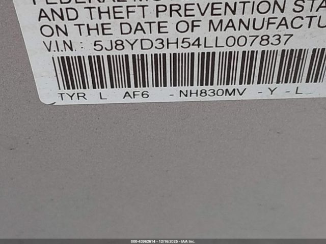 2020 ACURA MDX 5J8YD3H54LL007837 Photo 8