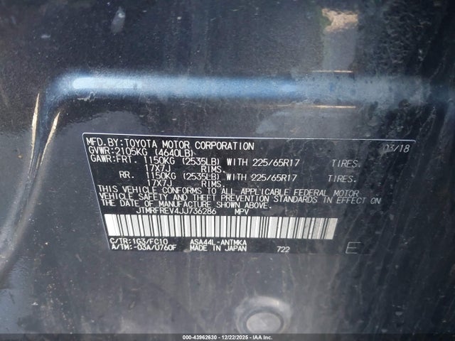 Toyota Rav4 Xle 2018 JTMRFREV4JJ736286 Image 9