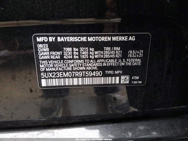 5UX23EM07R9T59490 BMW X7 Xdrive40i