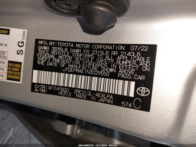 Toyota COROLLA LE 2022 JTDEPMAE1N3029550 Image 9