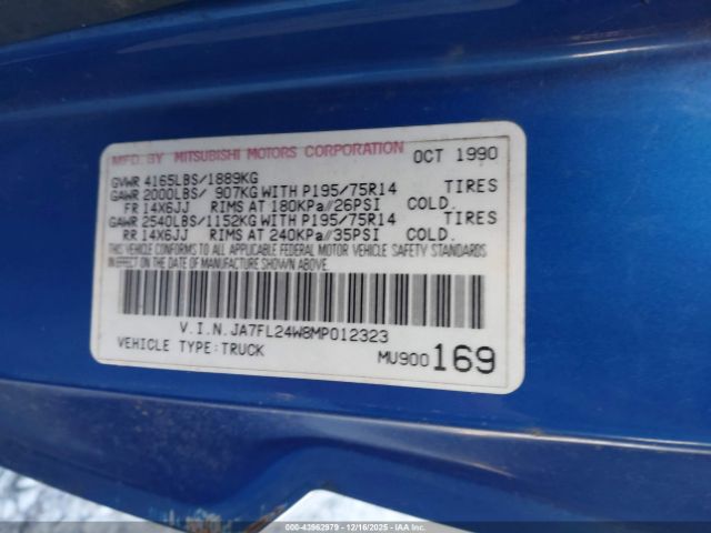 1991 MITSUBISHI MIGHTY MAX / S JA7FL24W8MP012323 Photo 8