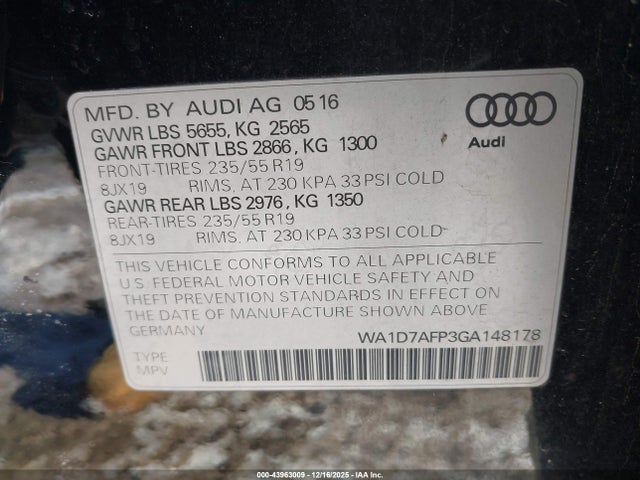 2016 AUDI Q5 WA1D7AFP3GA148178 Photo 8