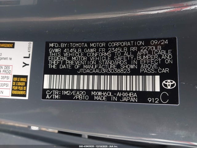 2024 TOYOTA PRIUS JTDACAAU3R3038823 Photo 8