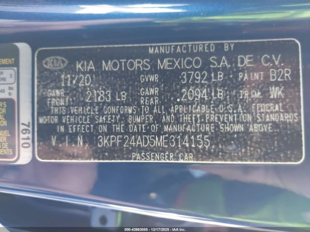 2021 KIA FORTE 3KPF24AD5ME314155 Photo 8