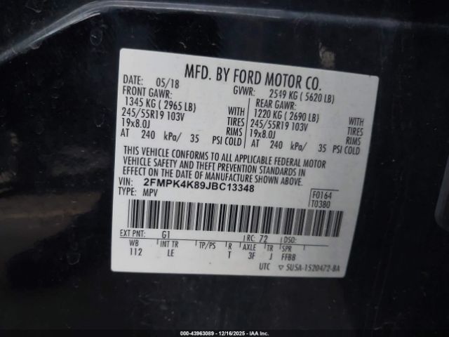 2018 FORD EDGE 2FMPK4K89JBC13348 Photo 8
