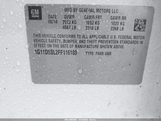 2015 CHEVROLET MALIBU 1G11D5SL2FF116103 Photo 8