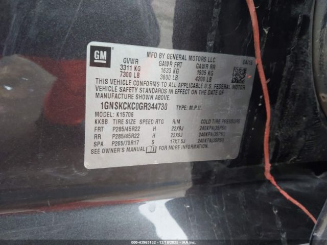 2016 CHEVROLET TAHOE 1GNSKCKC0GR344730 Photo 8