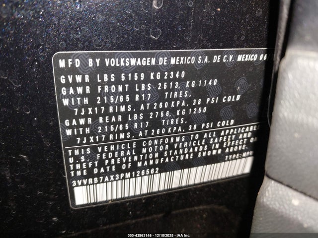 Volkswagen Tiguan 2.0t S 2023 3VVRB7AX3PM126562 Image 9