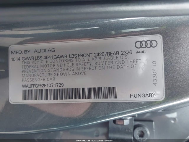 2015 AUDI S3 WAUFFGFF2F1071729 Photo 8