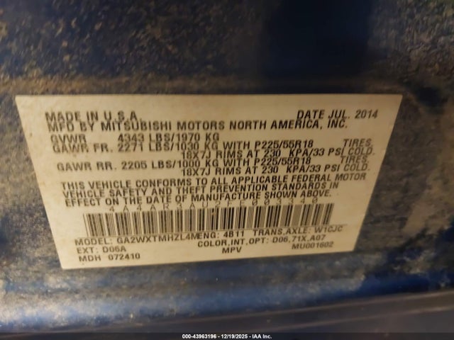 2015 MITSUBISHI OUTLANDER SPORT 4A4AR3AU2FE003340 Photo 8