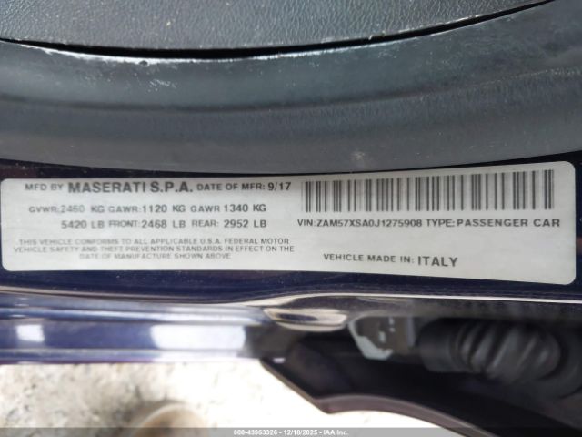 2018 MASERATI GHIBLI ZAM57XSA0J1275908 Photo 8