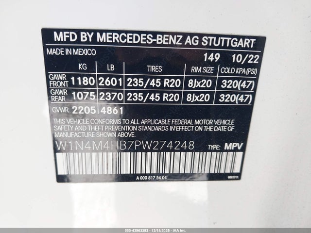 2023 MERCEDES-BENZ GLB 250 W1N4M4HB7PW274248 Photo 8