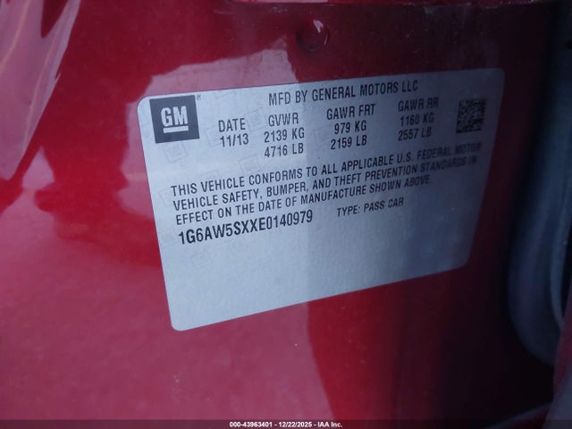 2014 CADILLAC CTS 1G6AW5SXXE0140979 Photo 8