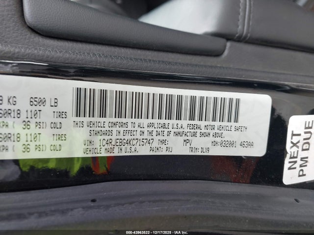 2019 JEEP GRAND CHEROKEE 1C4RJEBG4KC715747 Photo 8