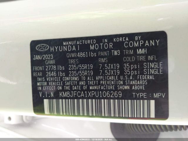 2023 HYUNDAI TUCSON HYBRID KM8JFCA1XPU106269 Photo 8