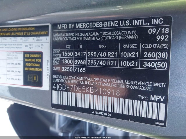 2019 MERCEDES-BENZ GLS 550 4JGDF7DE5KB210918 Photo 8