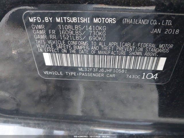2018 MITSUBISHI MIRAGE G4 ML32F3FJ6JHF10581 Photo 8