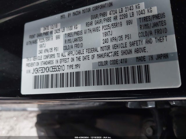 Aukcja sprzedaży 2019 Mazda Cx-5 Grand Touring, vin: JM3KFBDM0K0550910, numer aukcji: 43963654