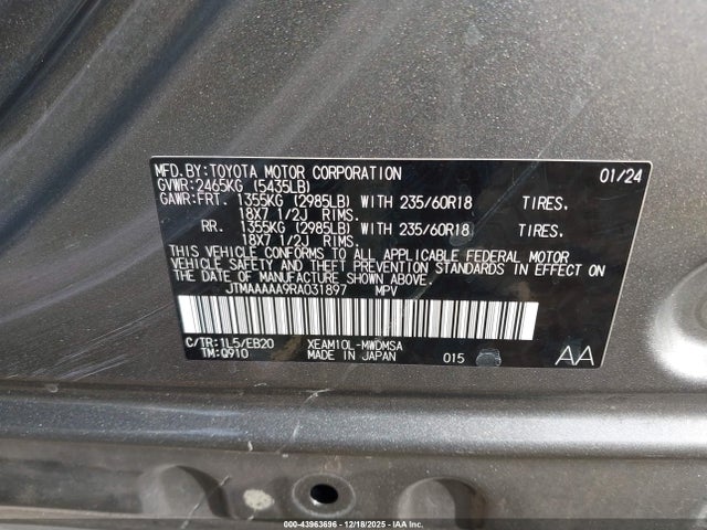 Toyota BZ4X XLE 2024 JTMAAAAA9RA031897 Image 9