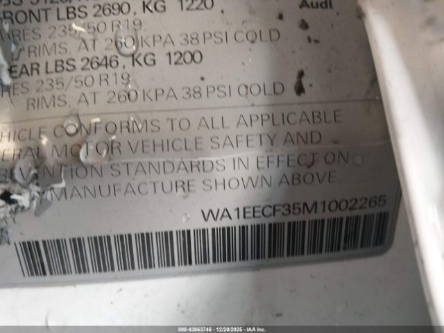 2021 AUDI Q3 WA1EECF35M1002265 Photo 8