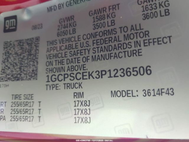 2023 CHEVROLET COLORADO 1GCPSCEK3P1236506 Photo 8