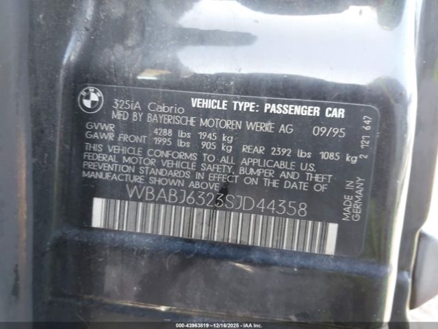 1995 BMW 325 WBABJ6323SJD44358 Photo 8