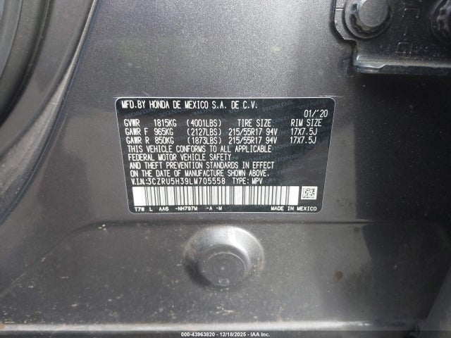 Honda Hr-v 2wd Lx 2020 3CZRU5H39LM705558 Image 9