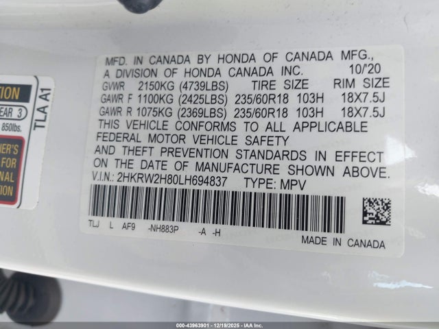2020 HONDA CR-V 2HKRW2H80LH694837 Photo 8