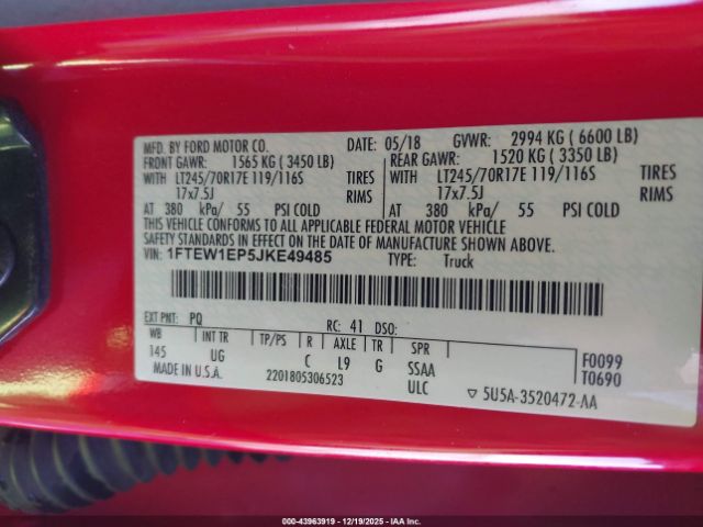 2018 FORD F-150 1FTEW1EP5JKE49485 Photo 8