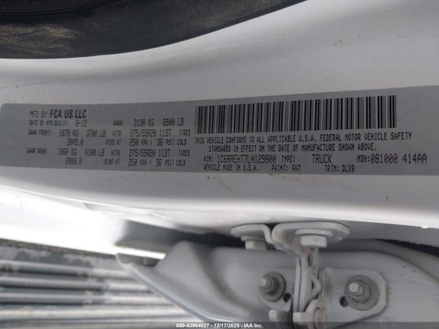 1C6RREHT7LN129800 RAM 1500 Limited 4x2 5&#039;7 Box