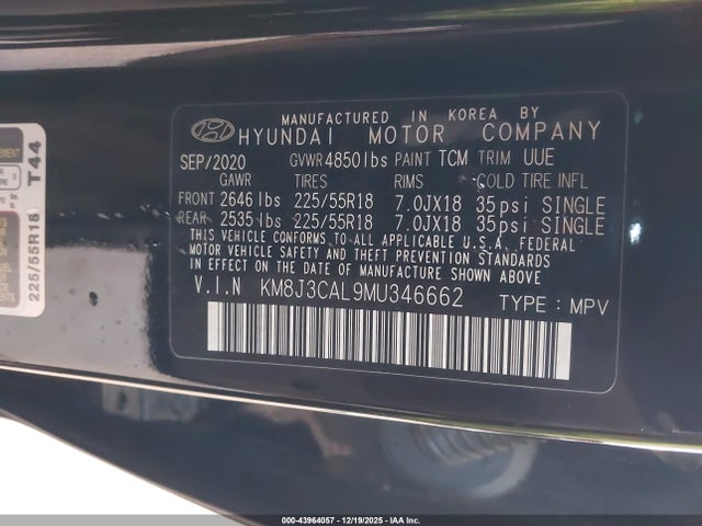 KM8J3CAL9MU346662 Hyundai Tucson Ultimate