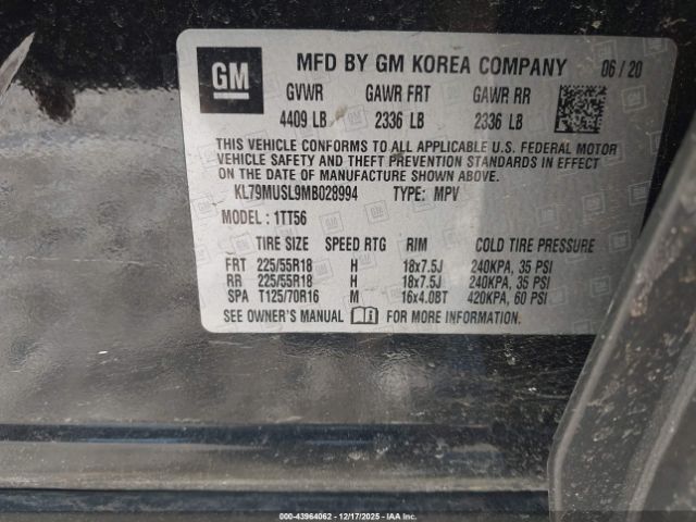 2021 CHEVROLET TRAILBLAZER KL79MUSL9MB028994 Photo 8