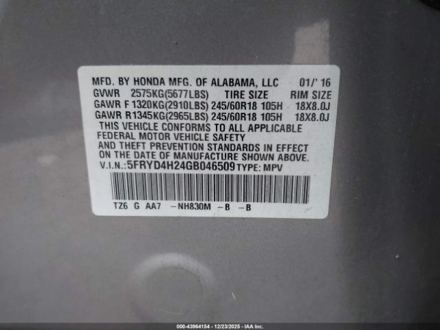 2016 ACURA MDX 5FRYD4H24GB046509 Photo 8