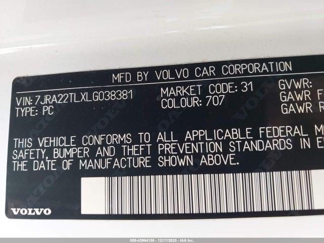 2020 VOLVO S60 7JRA22TLXLG038381 Photo 8