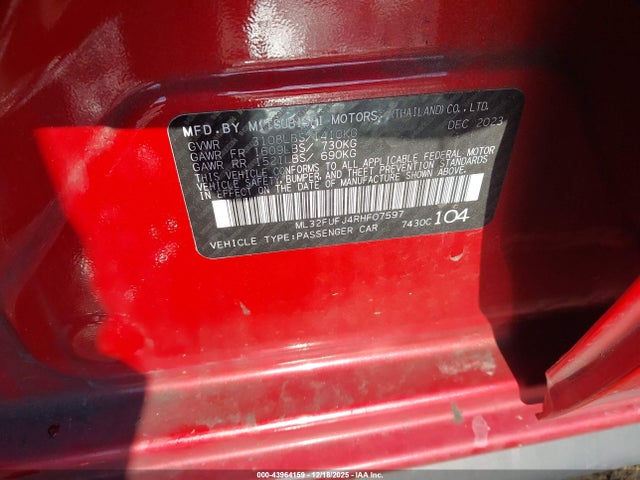 2024 MITSUBISHI MIRAGE G4 ML32FUFJ4RHF07597 Photo 8