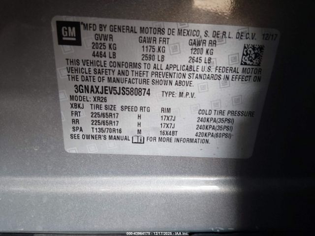 2018 CHEVROLET EQUINOX 3GNAXJEV5JS580874 Photo 8