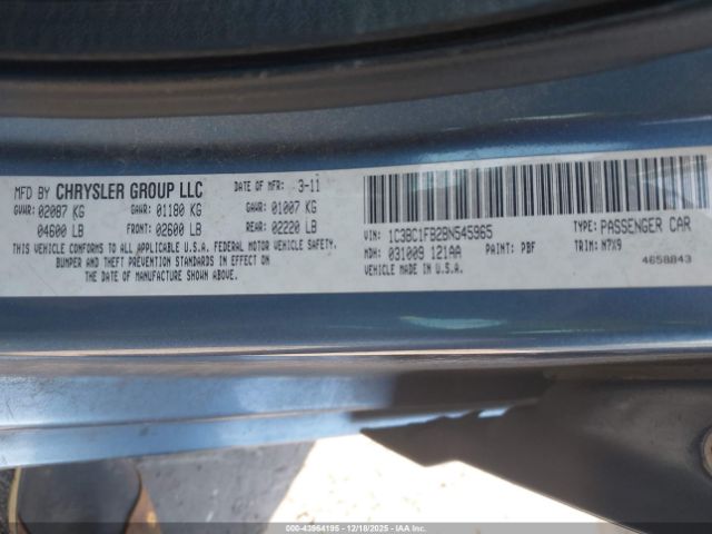 2011 CHRYSLER 200 1C3BC1FB2BN545965 Photo 8