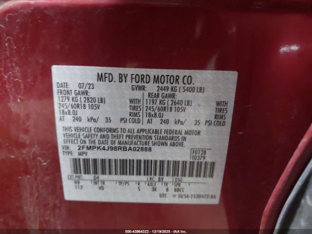 2024 FORD EDGE 2FMPK4J98RBA02888 Photo 8