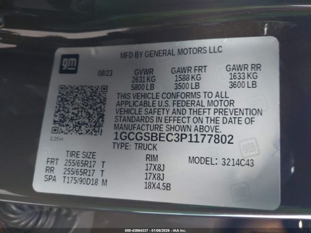 2023 CHEVROLET COLORADO 1GCGSBEC3P1177802 Photo 8